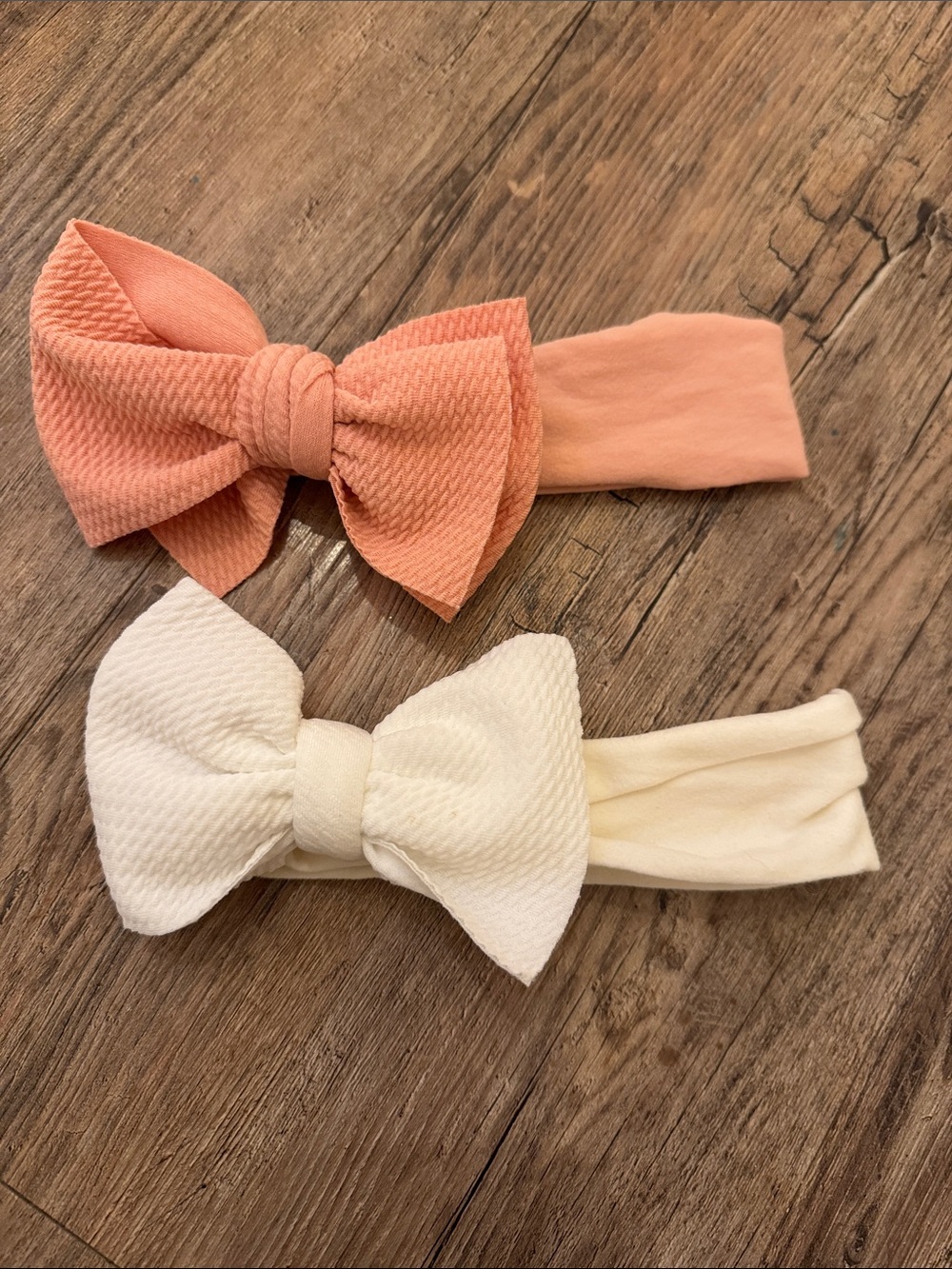 Hobby Lobby Peach and Cream Bow Headband Set